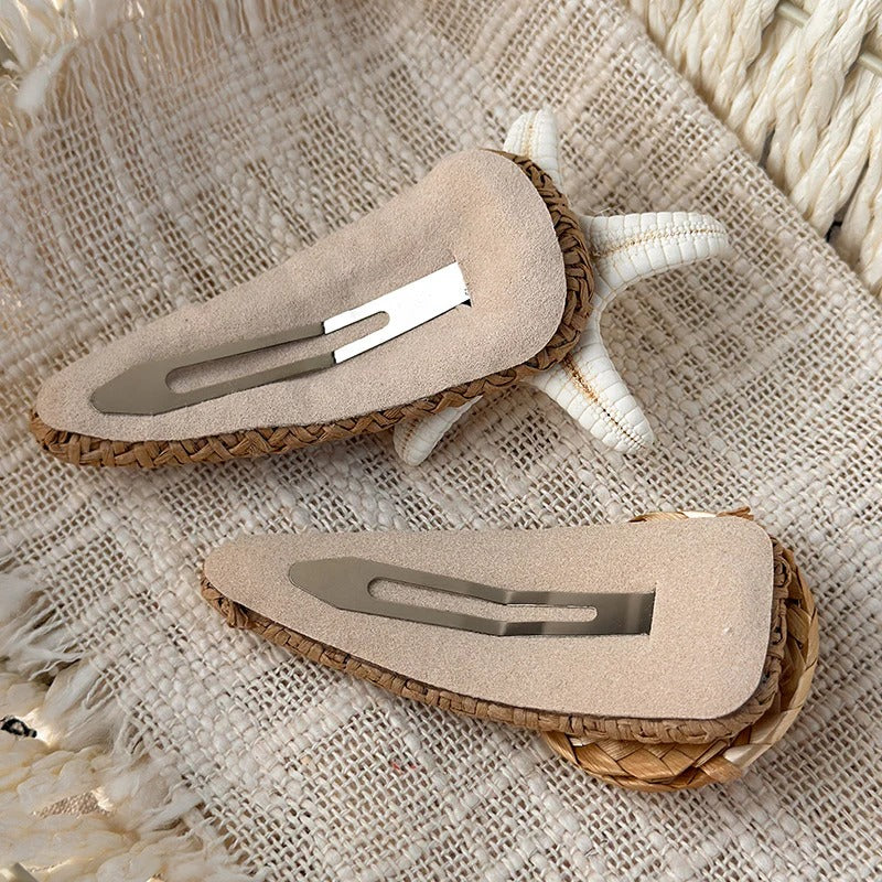 Summer beach straw hair clip