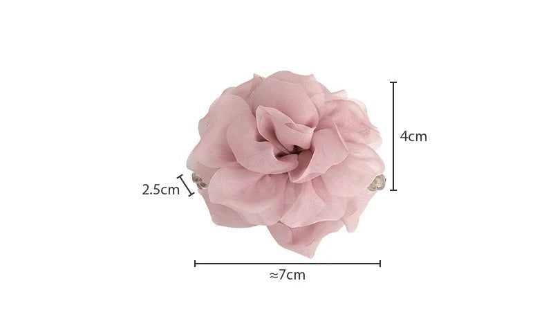 Fabric flower hair claw - ivory