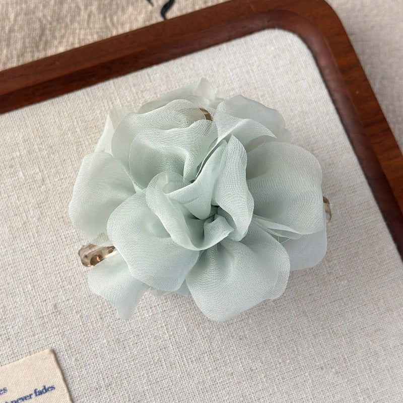 Fabric flower hair claw