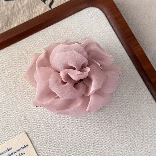 Fabric flower hair claw