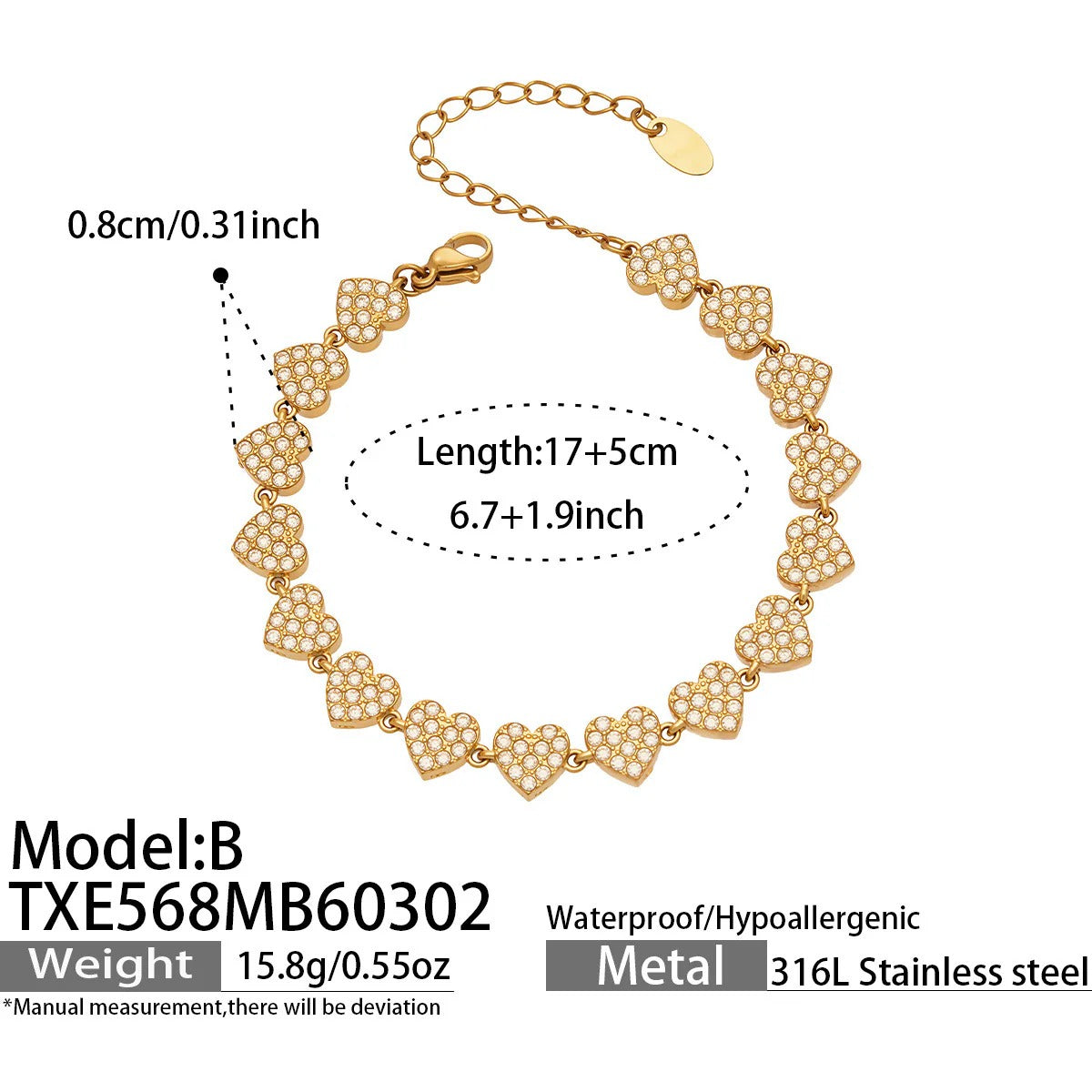Surgical Steel Teardrop Cubic Zirconia Jewelry Set