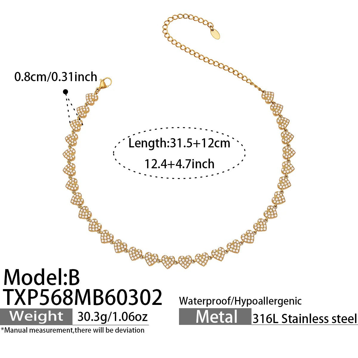 Surgical Steel Teardrop Cubic Zirconia Jewelry Set